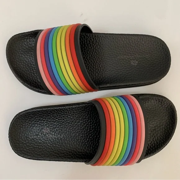 Tommy Bahama Rainbow Slides, comfort cushion slip on sandal shoes, girls size 1 - Picture 4 of 14